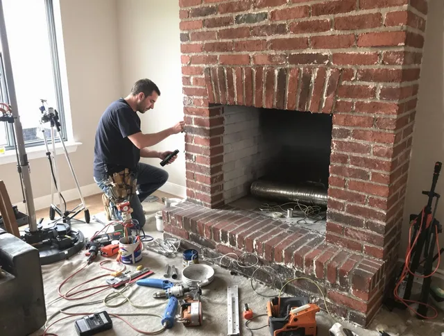Huntington Beach Chimney Sweep specialist finalizing chimney liner service in Huntington Beach, CA