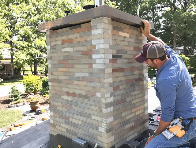 Huntington Beach Chimney Sweep completing a modern chimney remodel in Huntington Beach, CA