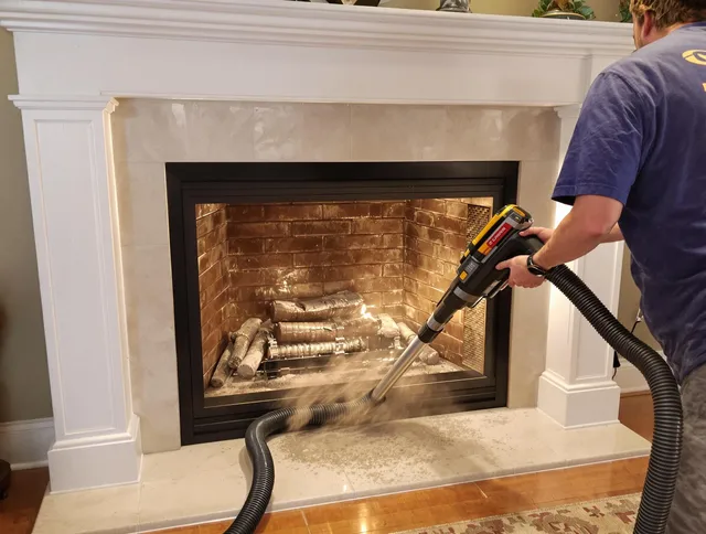 Fireplace cleaning performed by Huntington Beach Chimney Sweep in Huntington Beach, CA